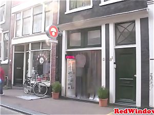 Amsterdam prostitute deep-throats client
