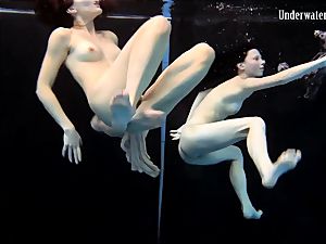 2 nymphs swim and get naked handsome