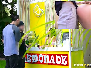 Lemonade saleswoman Kristina Rose gets her backside boinked during the working day